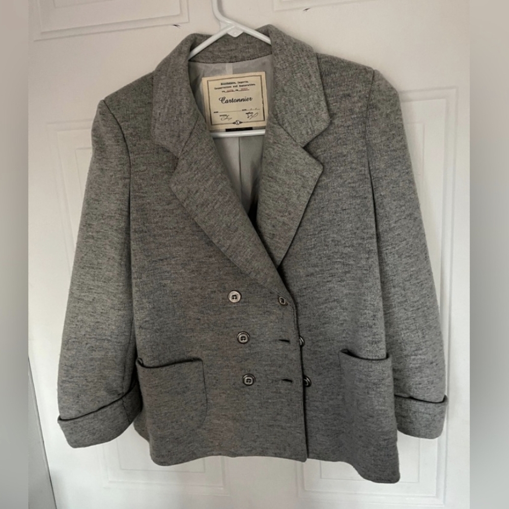 Cartonnier Heather Gray Double-Breasted Blazer - Size Large